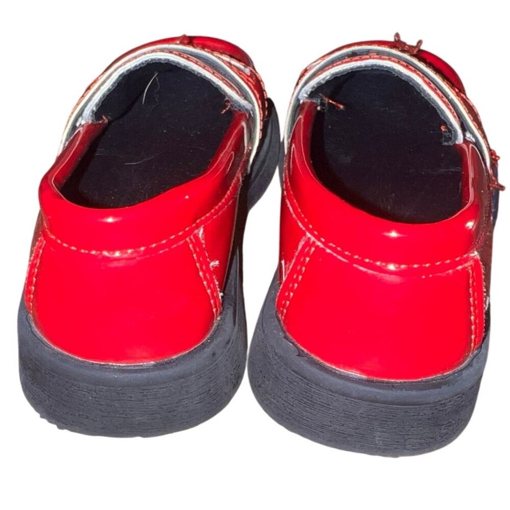 Girls Red Patent Leather Loafers EU 23 US 6 Toddler Chunky Dress Shoes - Picture 3 of 7